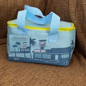 NWT Trader Joe’s Mini Insulated Cooler Bag – Blue – Reusable Lunch Tote
